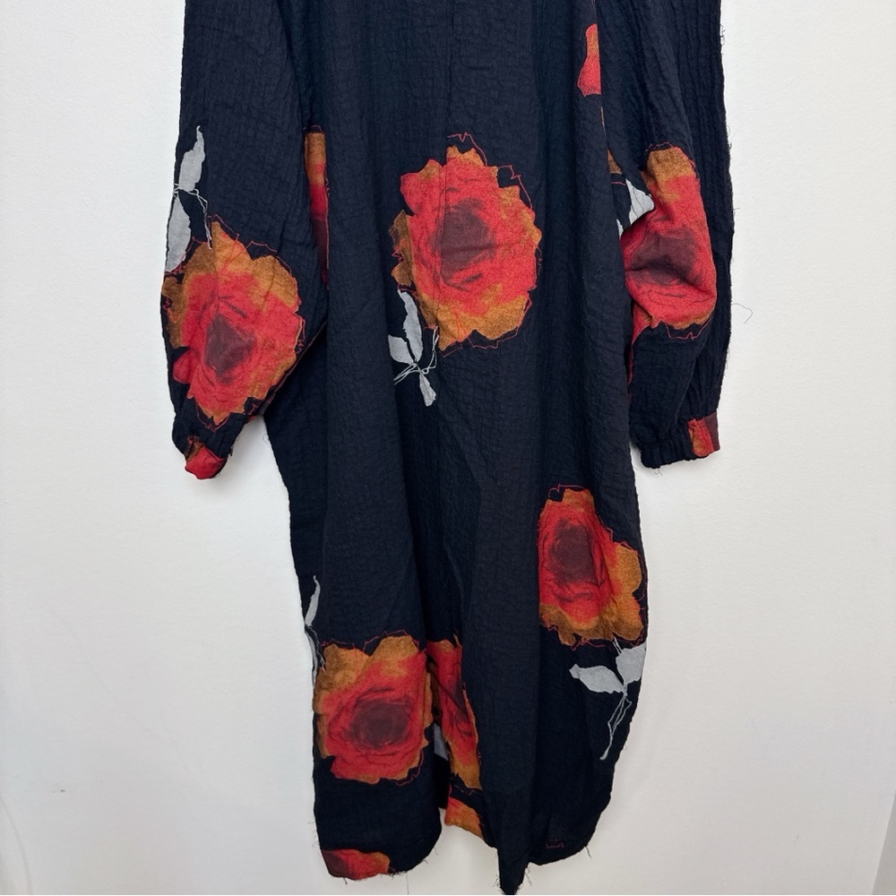 BREAD & BUTTER Womens Small Gauze Floral Oversized Lagenlook Artsy Jacket - Picture 13 of 14